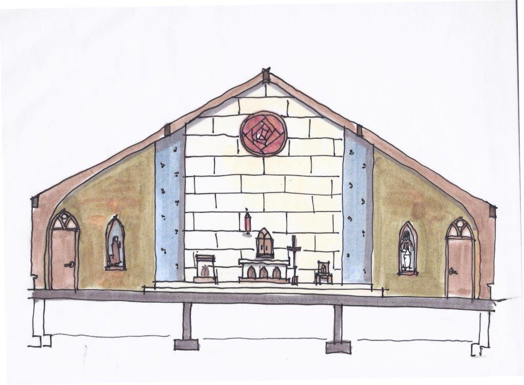 0744 St. Bernadette Catholic Church Sketch