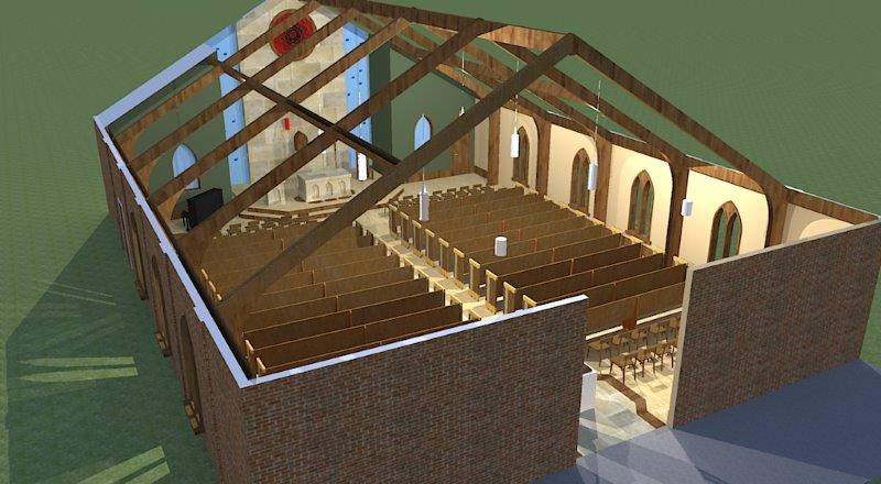 0744 St. Bernadette Catholic Church 3D Model