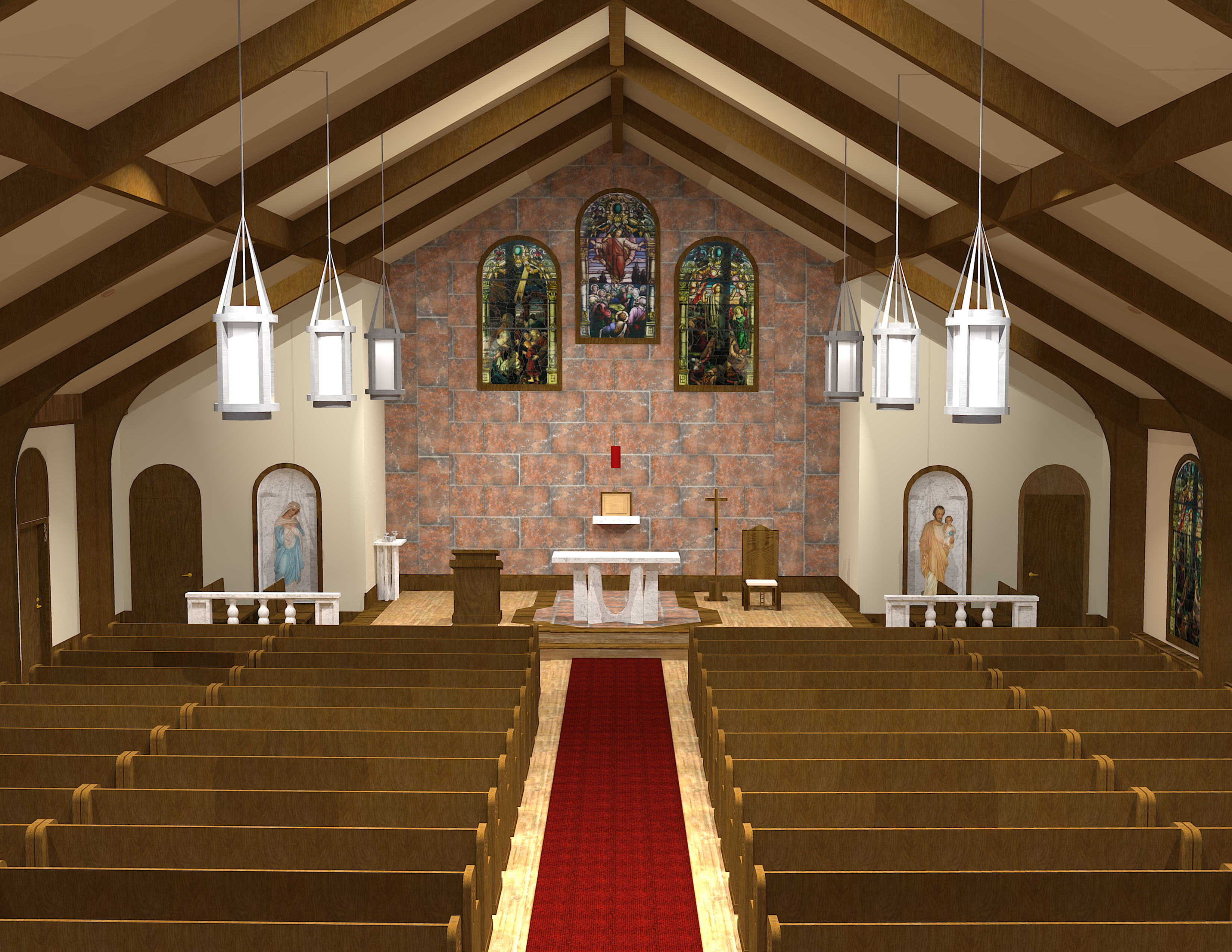 0744 St. Bernadette Catholic Church Sanctuary Rendering III